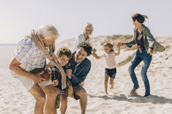 Premier Private Client Insurance Services Generational Family on the beach