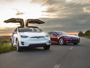 Electric vehicle Tesla Model X and Model S