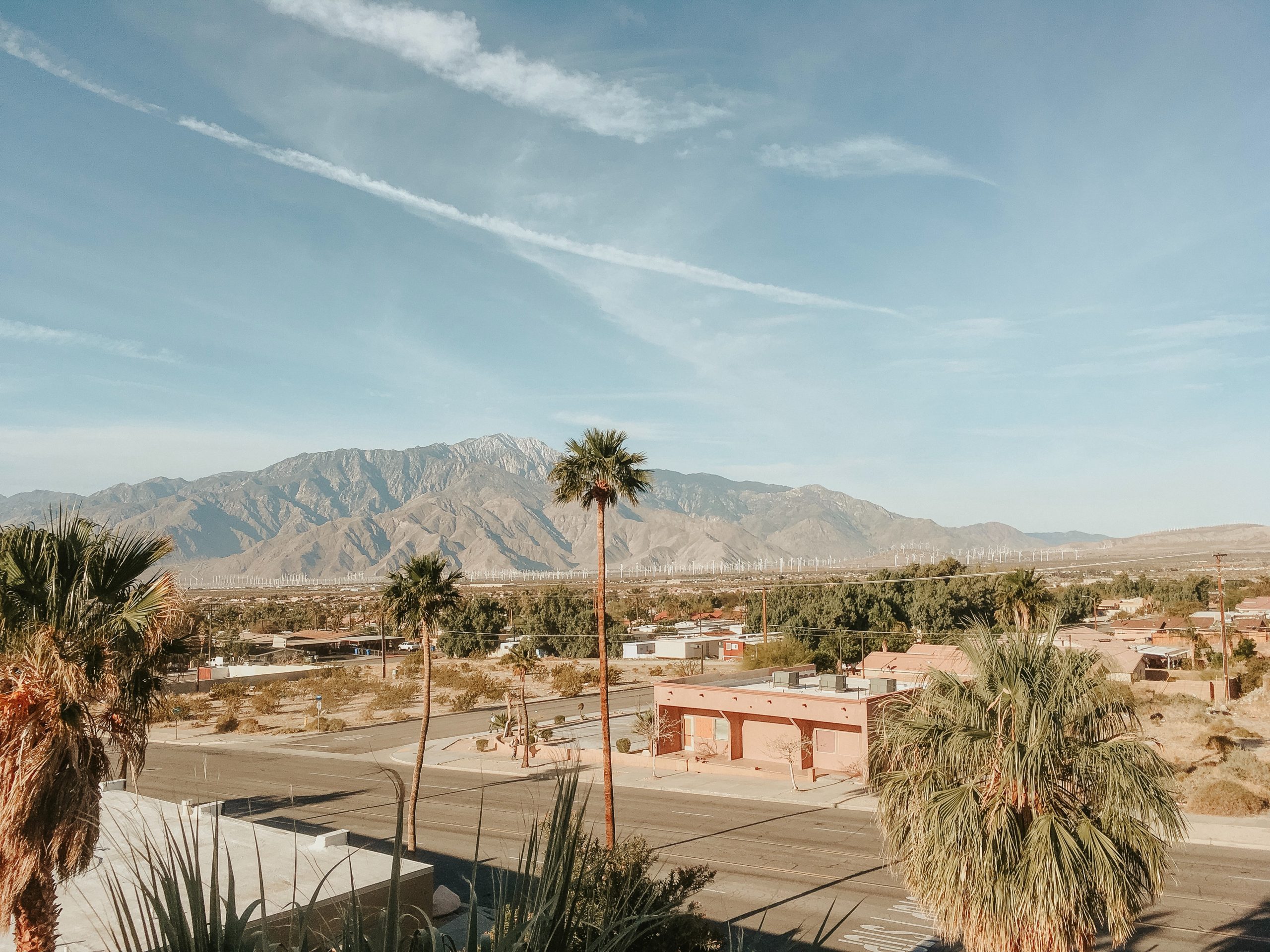 A view of a neighborhood in Palm Springs, California area