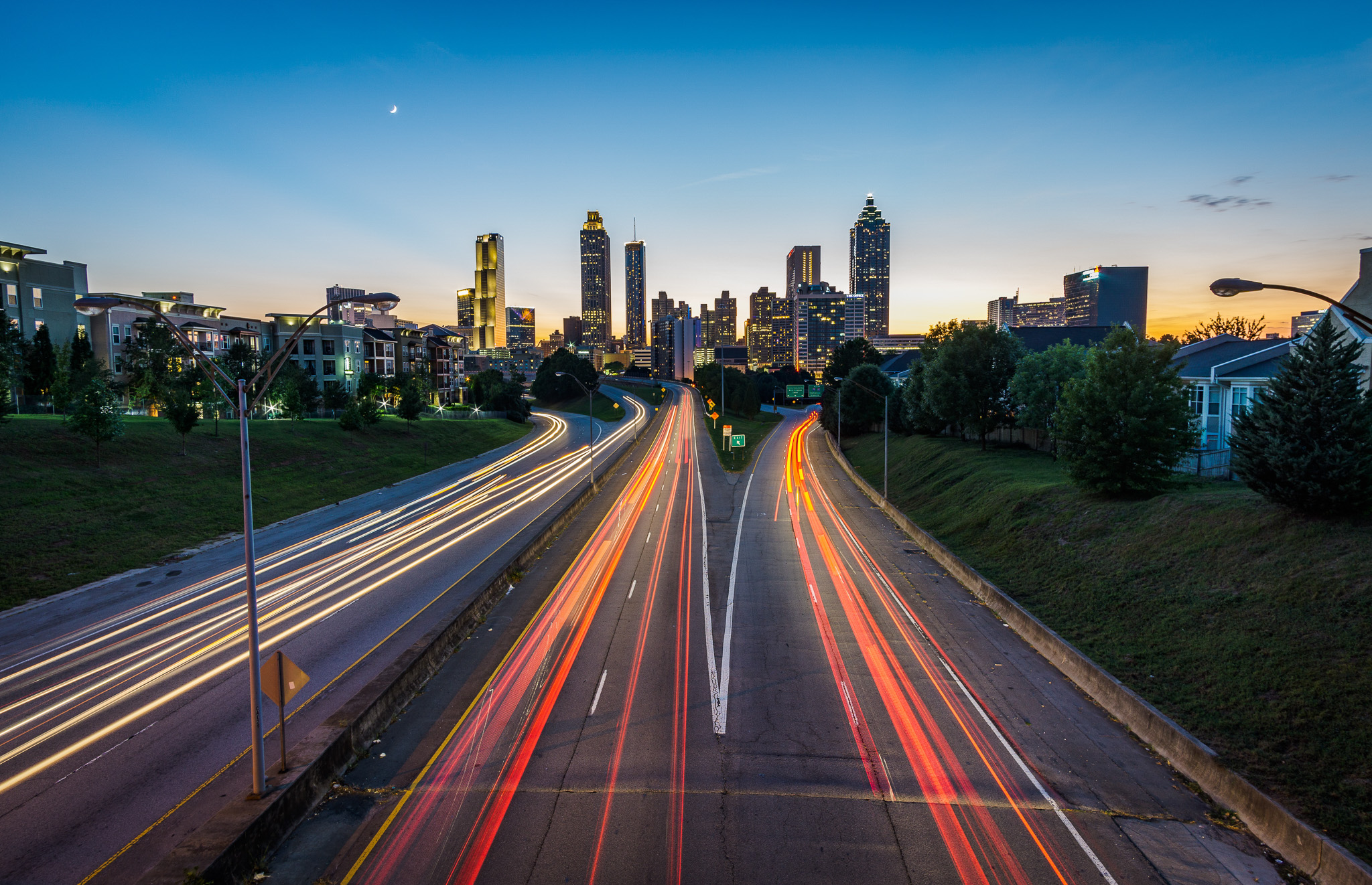 Time lapse photo of a highway outside Atlanta, Ga.